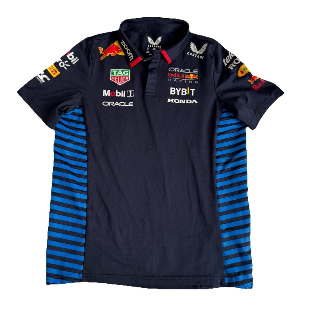 Castore Oracle Red Bull Racing F1 2024  Team Polo Shirt- Youth Large YL Navy